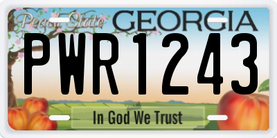 GA license plate PWR1243