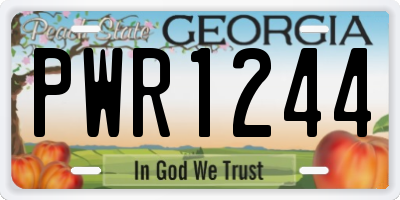 GA license plate PWR1244