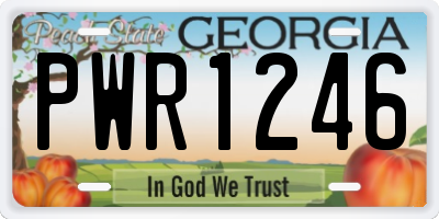 GA license plate PWR1246