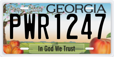 GA license plate PWR1247