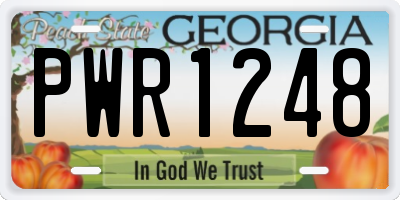 GA license plate PWR1248