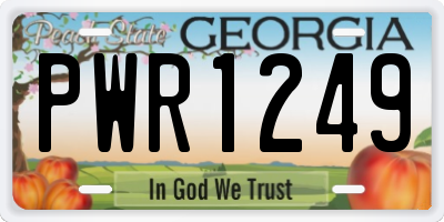 GA license plate PWR1249