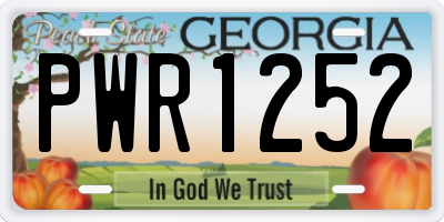 GA license plate PWR1252