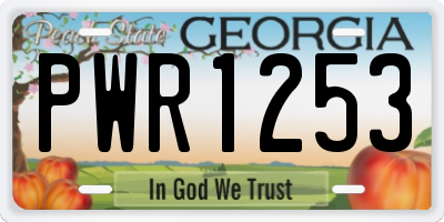 GA license plate PWR1253
