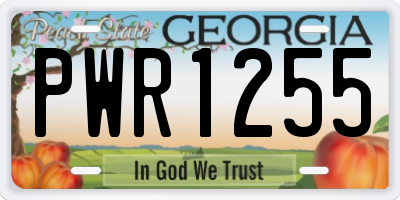 GA license plate PWR1255