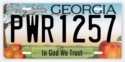 GA license plate PWR1257