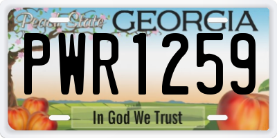 GA license plate PWR1259