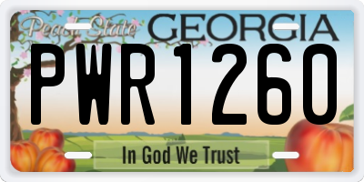 GA license plate PWR1260