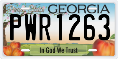 GA license plate PWR1263