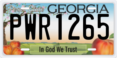 GA license plate PWR1265
