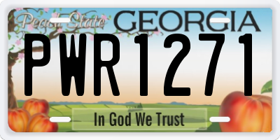 GA license plate PWR1271