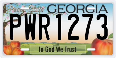 GA license plate PWR1273
