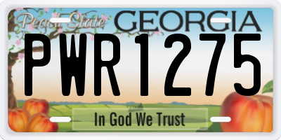 GA license plate PWR1275
