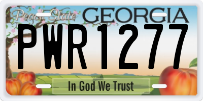 GA license plate PWR1277