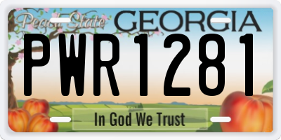 GA license plate PWR1281