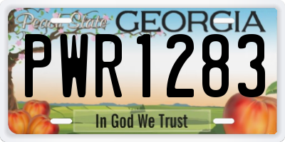 GA license plate PWR1283
