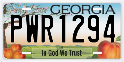 GA license plate PWR1294