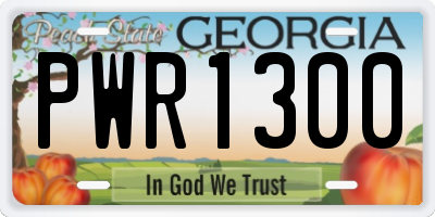 GA license plate PWR1300