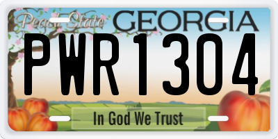 GA license plate PWR1304