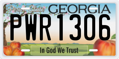 GA license plate PWR1306