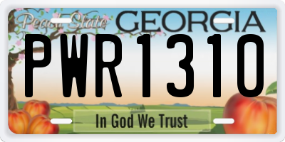 GA license plate PWR1310