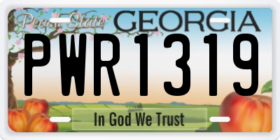 GA license plate PWR1319