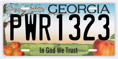 GA license plate PWR1323
