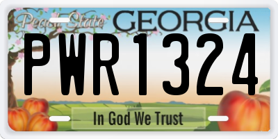 GA license plate PWR1324