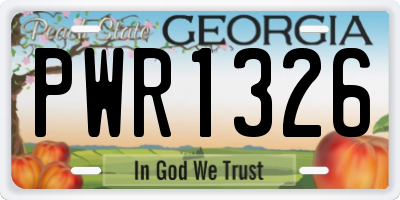GA license plate PWR1326