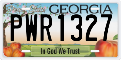 GA license plate PWR1327
