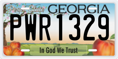 GA license plate PWR1329