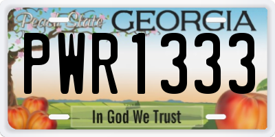 GA license plate PWR1333