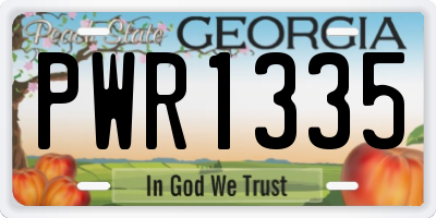 GA license plate PWR1335