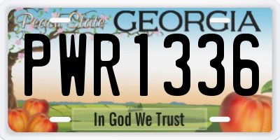 GA license plate PWR1336
