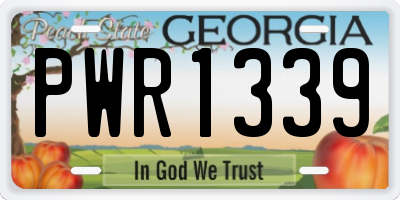 GA license plate PWR1339