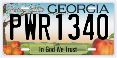 GA license plate PWR1340