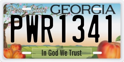 GA license plate PWR1341