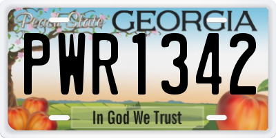 GA license plate PWR1342