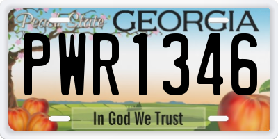 GA license plate PWR1346