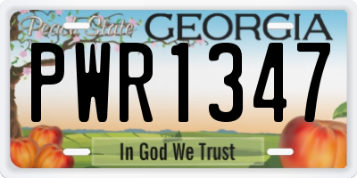 GA license plate PWR1347