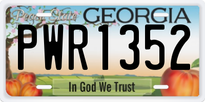 GA license plate PWR1352