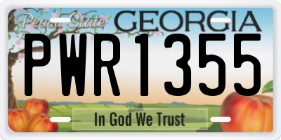 GA license plate PWR1355