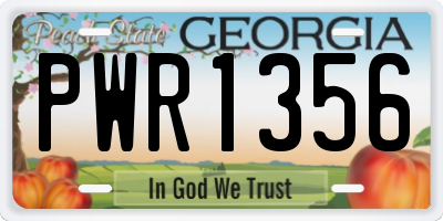 GA license plate PWR1356