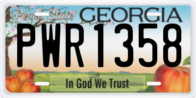 GA license plate PWR1358