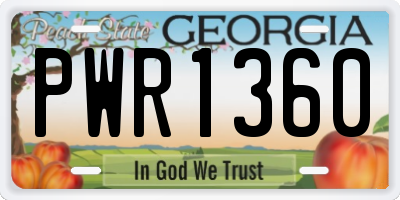 GA license plate PWR1360