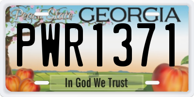 GA license plate PWR1371