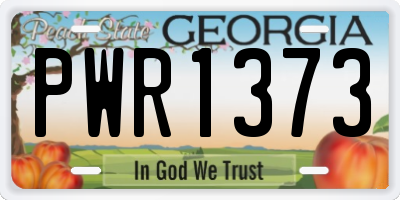 GA license plate PWR1373
