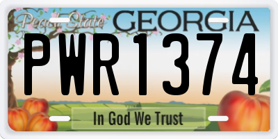 GA license plate PWR1374