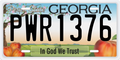 GA license plate PWR1376