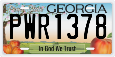 GA license plate PWR1378